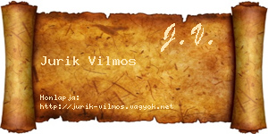 Jurik Vilmos névjegykártya